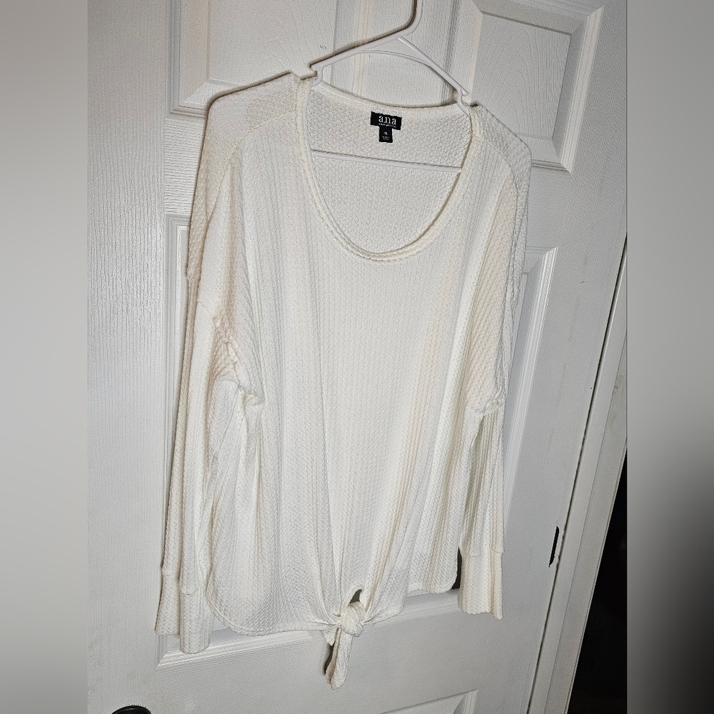 Anna Women's Soft White Long Sleeve Top